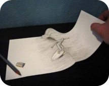 Иллюзия карандашом - серфинг